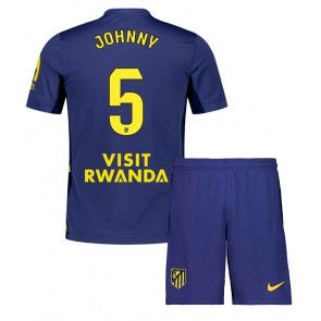 Atletico Madrid Johnny Cardoso #5 Bortaställ Barn 2025-26 Kortärmad (+ Korta byxor)